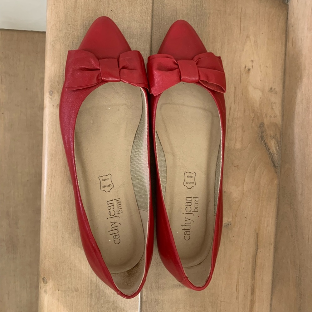 Red shoes Cathy Jeans Flat Shoes.